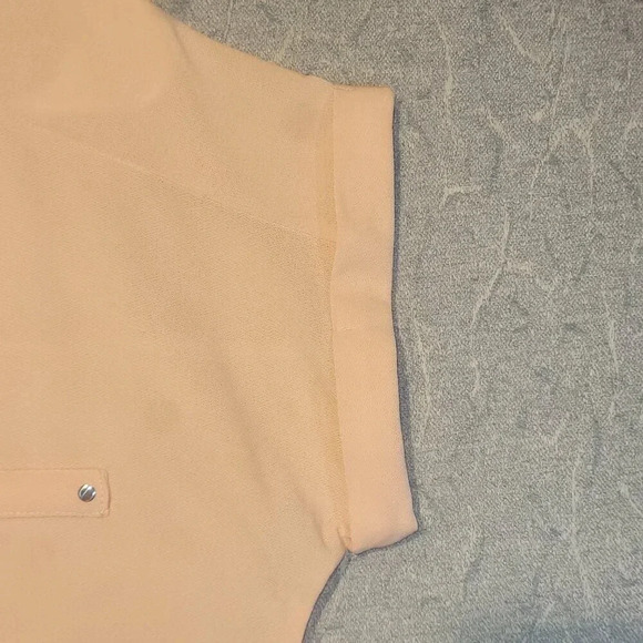 Women's Lily Morgan Peach Short Sleeve Blouse Size Small - Picture 5 of 8